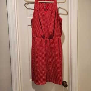 Maurices polka dot key hole neck dress